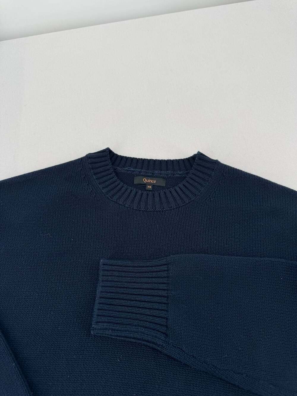 Quince Crewneck Sweater Size XS  Navy Blue Cotton Pullover